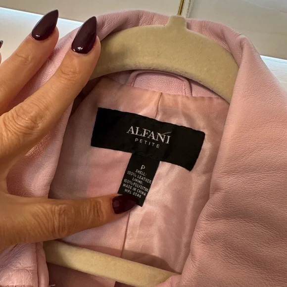 Alfani Blush Pink Leather Zip-Front Jacket Y2K Piece - Picture 2 of 13